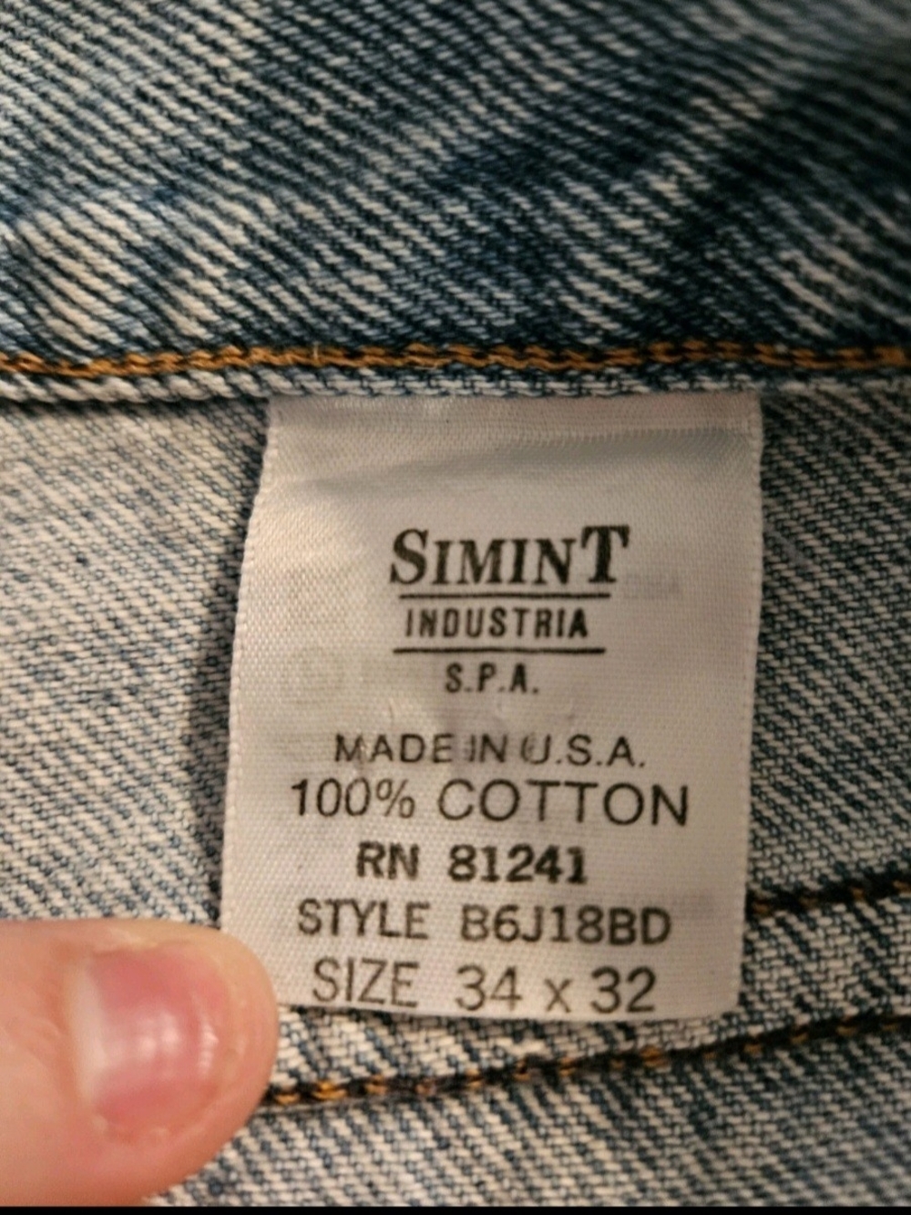 Armani Jeans Mens Blue Jeans Sz 34x32 Denim 90s Light Wash Straight Leg VTG USA - Picture 15 of 15